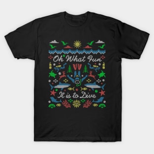 Scuba Diving Ugly Christmas Sweater Party Diver Ugly Sweater T-Shirt